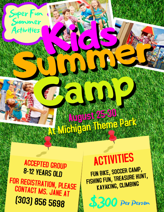 Kids Summer Camp Flyer Template PosterMyWall