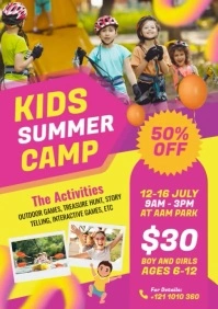 Kids summer Camp Flyer Template A4