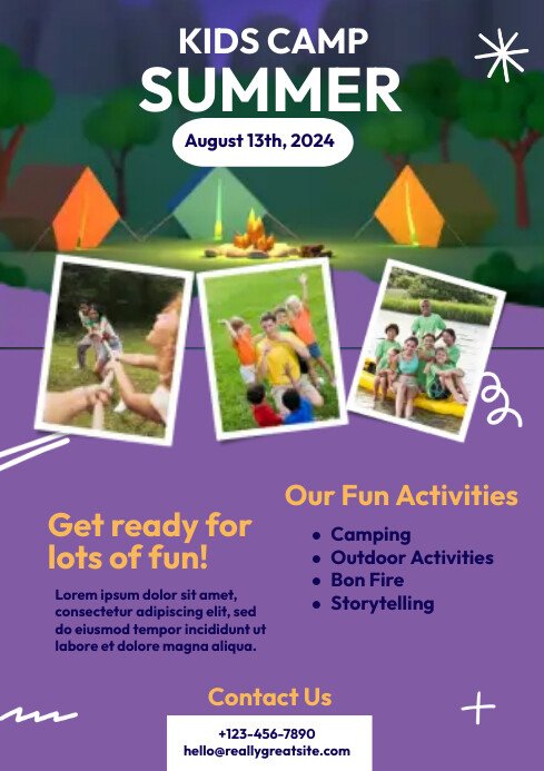 Plantilla de Kids Summer Camp Flyer Template | PosterMyWall