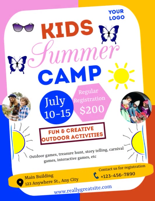 Kids summer camp flyer template | PosterMyWall