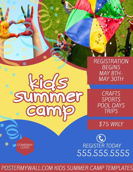 Plantilla de KIDS SUMMER CAMP FLYER TEMPLATES | PosterMyWall