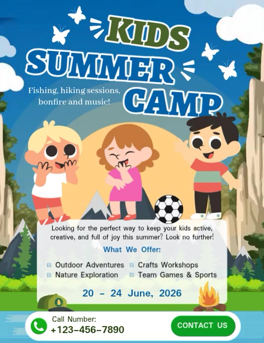 Copy of Kids Summer Camp Flyer Video | PosterMyWall