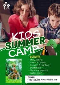 Kids Summer Camp Flyers A6 template