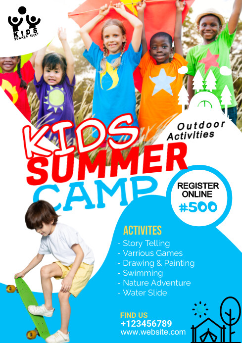 Kids Summer Camp Flyers Template | PosterMyWall