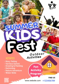 Kids Summer Camp Flyers A6 template