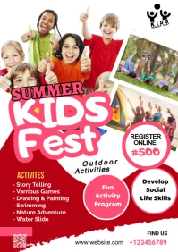 Kids Summer Camp Flyers A2 template