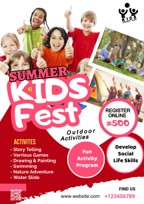 Kids Summer Camp Flyers Template | PosterMyWall