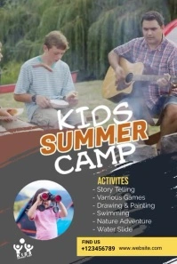 Kids Summer Camp Pinterest Graphic template