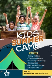 Kids Summer Camp Pinterest Graphic template
