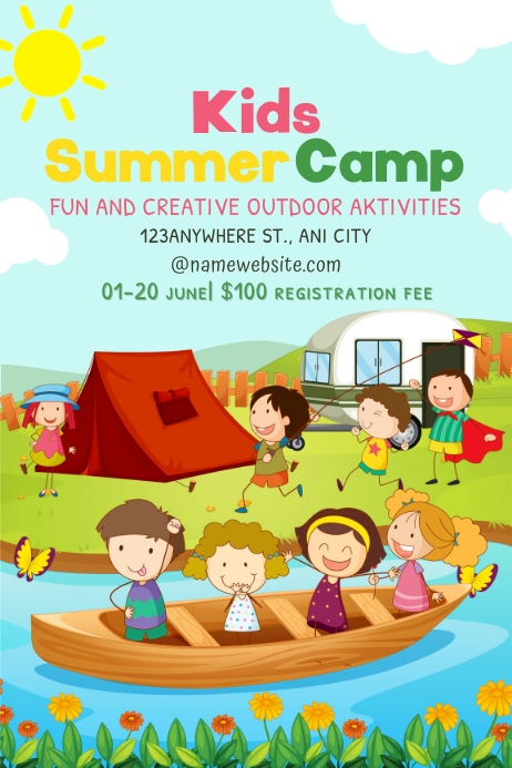 Kids Summer Camp Poster template