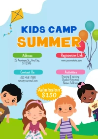 Kids Summer Camp Poster A4 template