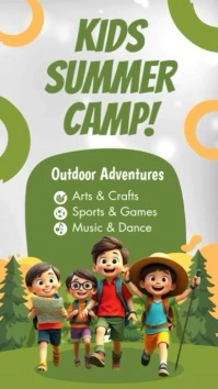 Kids Summer Camp Poster Instagram Story template