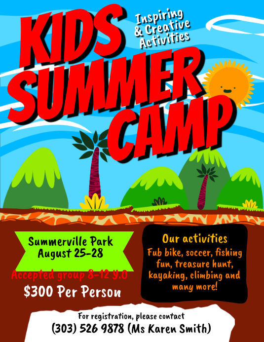 Copy of Kids Summer Camp Flyer Template | PosterMyWall