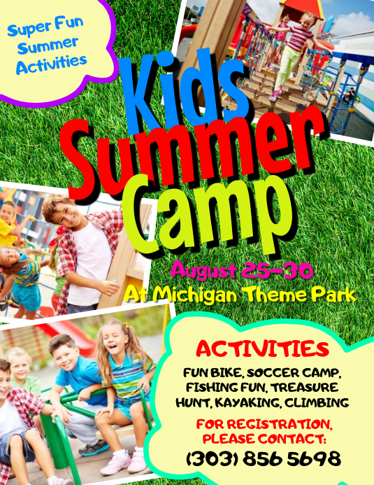 Kids Summer Camp Flyer Template Folder (US Letter)