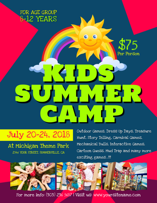 Kids Summer Camp Flyer Template PosterMyWall