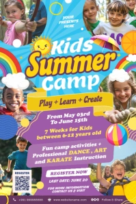 Kids Summer Camp Poster Template Póster