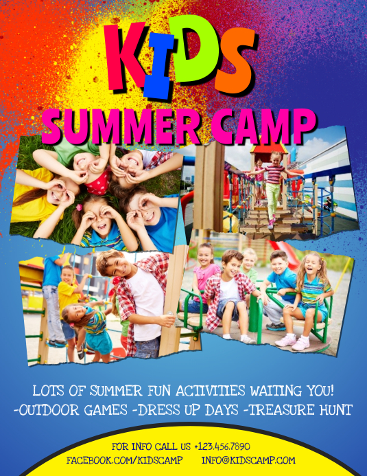 Kids Summer Camp Flyer Template PosterMyWall