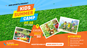 Kids Summer Camp Twitter Post template