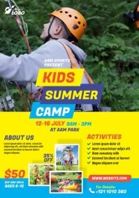 Kids Summer Camp Video Flyer Template A4