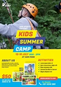 Kids Summer Camp Video Flyer Template A4