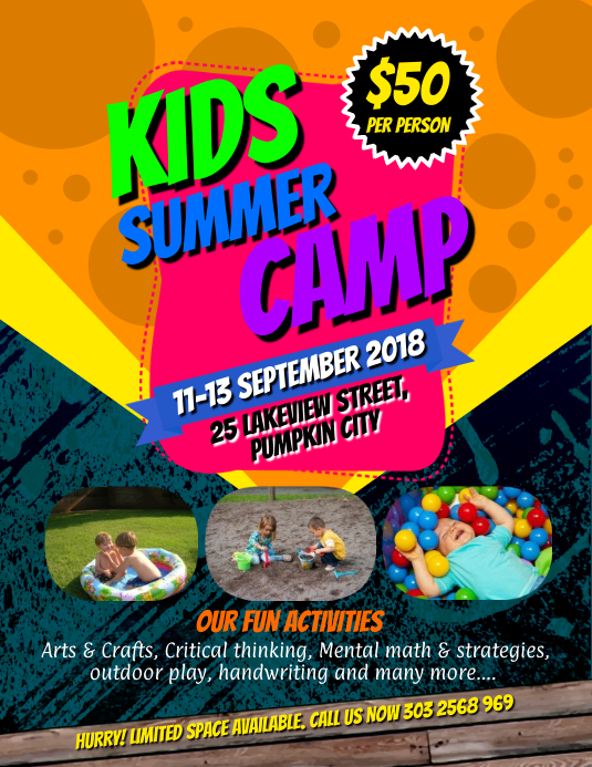 Kids Summer Camps Flyer Template PosterMyWall