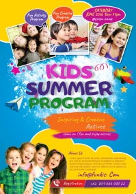 Kids Summer Program Flyer/ Poster Template A4