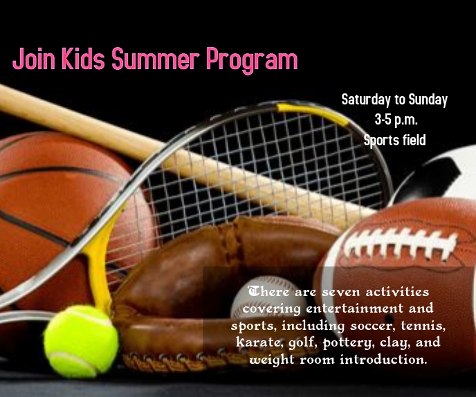 kids summer sports program Template PosterMyWall
