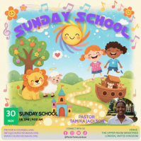 Kids Sunday School Instagram Poster Logotyp template