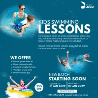 Kids Swimming Lessons Ad Message Instagram template