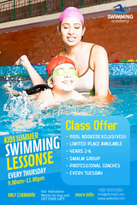 Swimming Lessons Poster Template | PosterMyWall