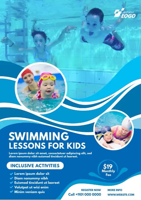 Swim Lesson Flyer Template Free - Printable Templates