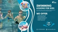 Kids Swimming Lessons Promo Video Post on Twitter template