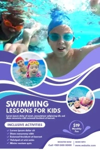 Engaging Video Template for Kids Swimming Lessons Plakat