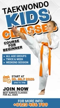 Kids Taekwondo Class Facebook Story template