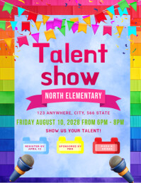 Blue Talent Show Løbeseddel Template