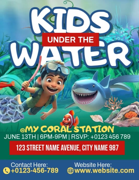 Kids Under The Water Pamflet (VSA Brief) template