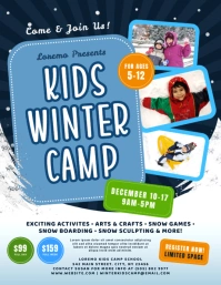 Kids Winter Camp Activities Event Flyer Pamflet (Letter AS) template