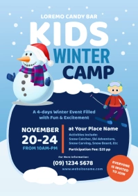 Kids Winter Camp Flyer A4 template