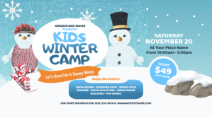 Kids Winter Camp Twitter Post Twitter-opslag template
