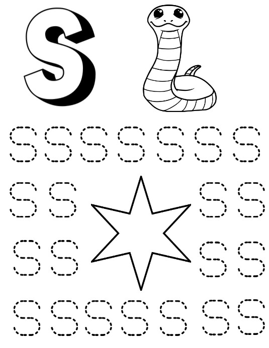 Kids worksheet letter s tracing alphabet s tr模板 | PosterMyWall