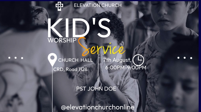 KIDS WORSHIP SERVICE (1) Template | PosterMyWall