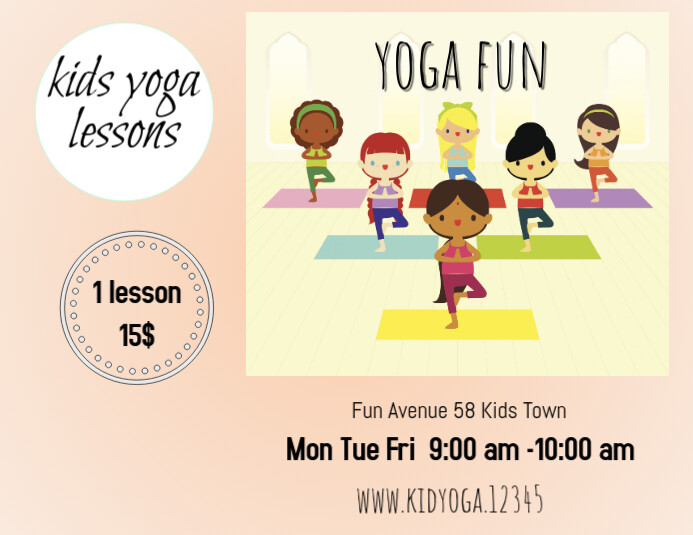 kids yoga template Pamflet (Letter AS)