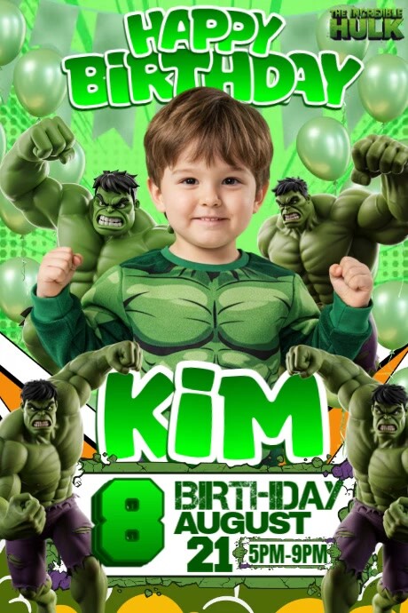 Kim’s Incredible Hulk Bash Poster template
