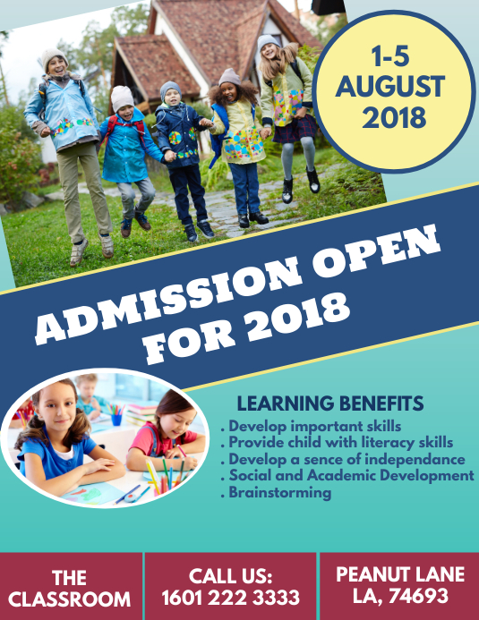 Copy Of Kindergarten Admission Open Day Flyer Template Postermywall