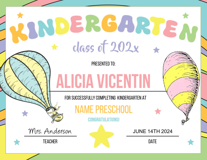 Kindergarten Diploma Flyer (Letter pang-US) template