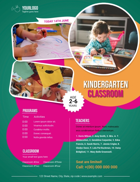Kindergarten Flyer Template PosterMyWall