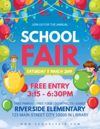 Kindergarten Fun Fair Invitation Flyer template