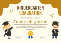 Kindergarten Graduation Certificate A5 template