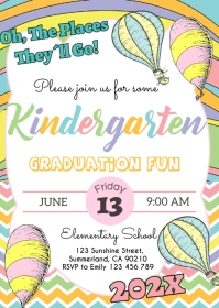 kindergarten Graduation Invitation A6 template