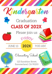 Kindergarten Graduation Invitation A6 template